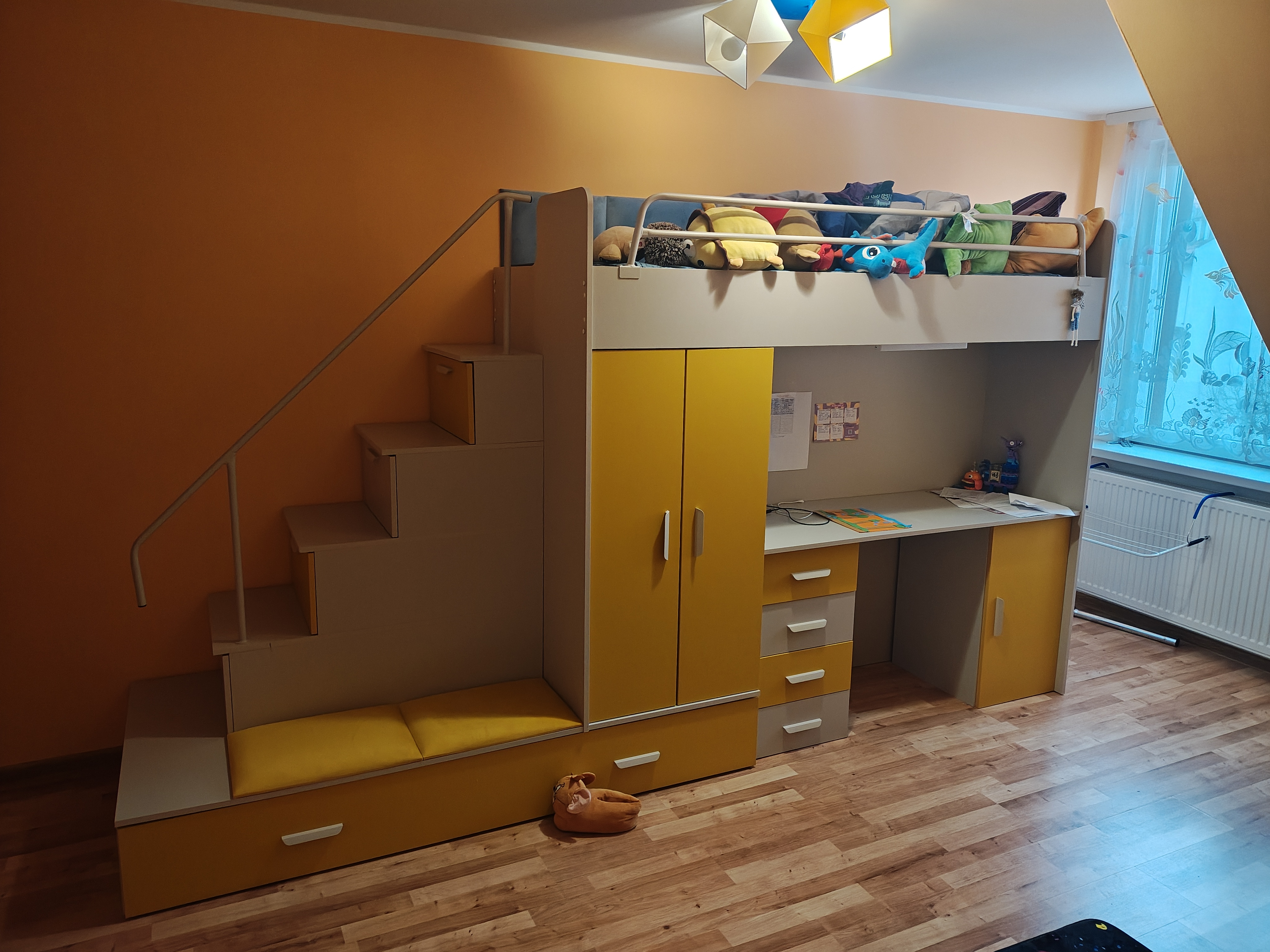 Meblościanka Raj 5 kaszmir - pokój dziecięcy, młodzieżowy z materacem i stelażem zdjęcie klienta Piotr