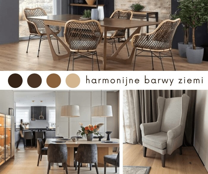 harmonijne barwy ziemi we wnetrzu