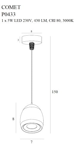 Lampa wisząca Comet