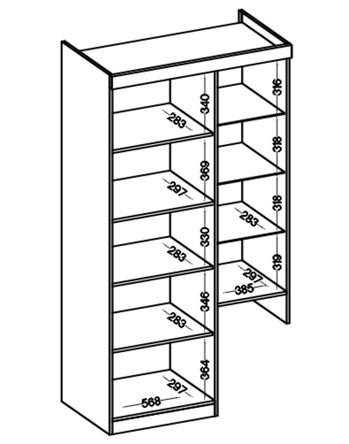 mebloscianka paris bialy dab sonoma wh01