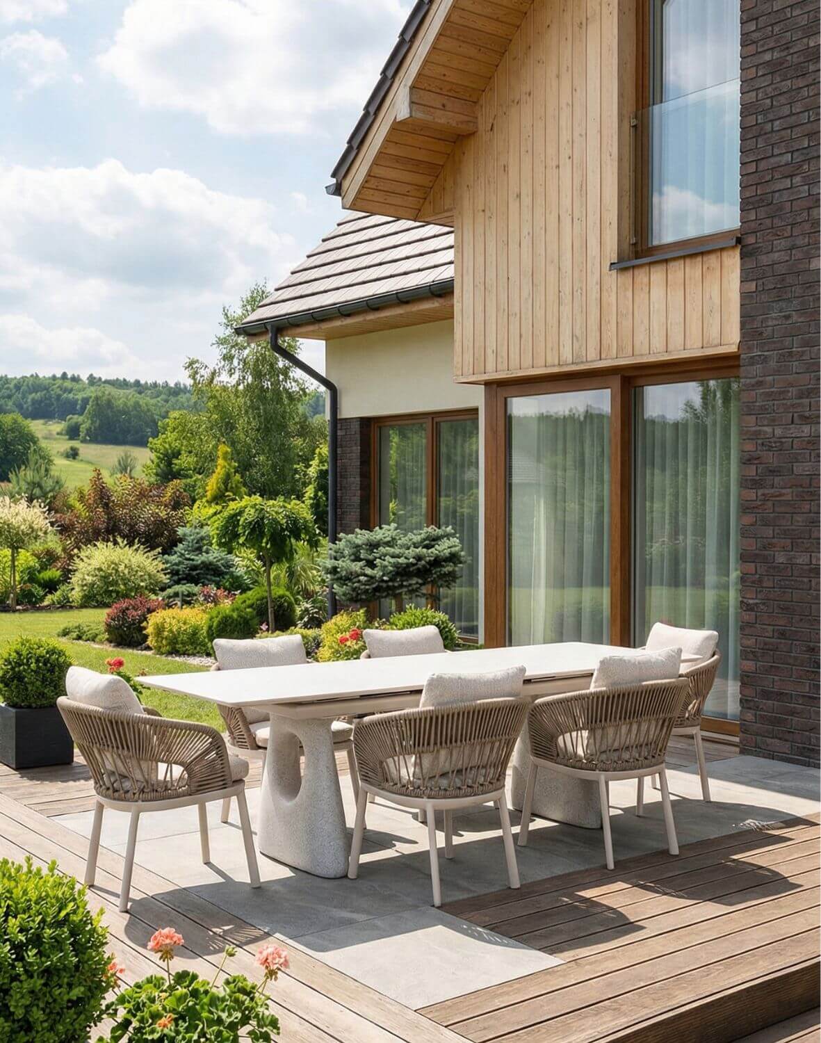 zestaw ogrodowy adora: stół rozkładany 180-240x100 i 6 krzeseł