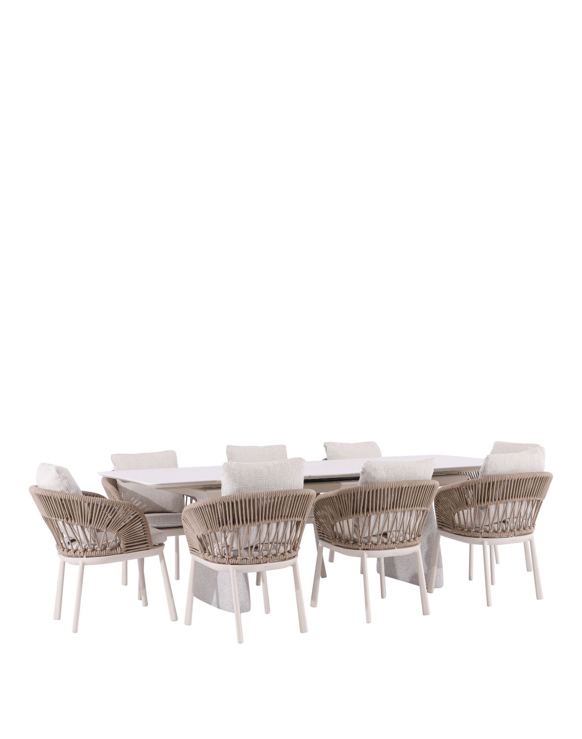 zestaw ogrodowy adora: stół rozkładany 180-240x100 i 8 krzeseł