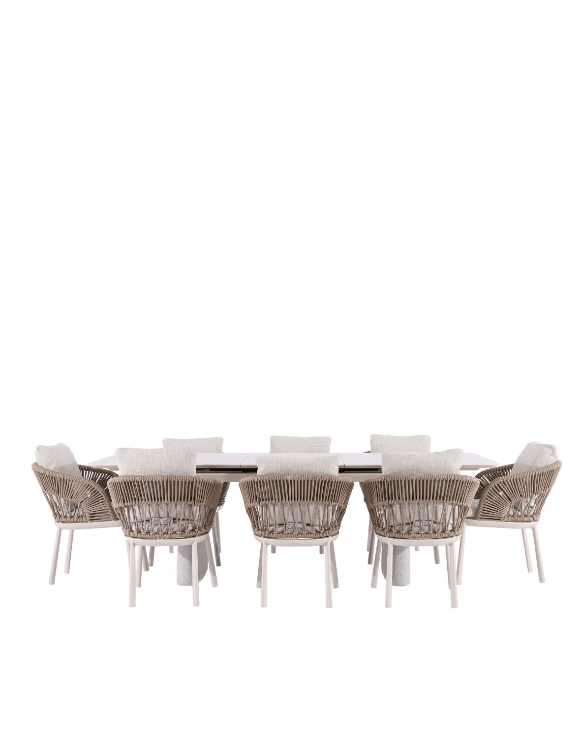 zestaw ogrodowy adora: stół rozkładany 180-240x100 i 8 krzeseł