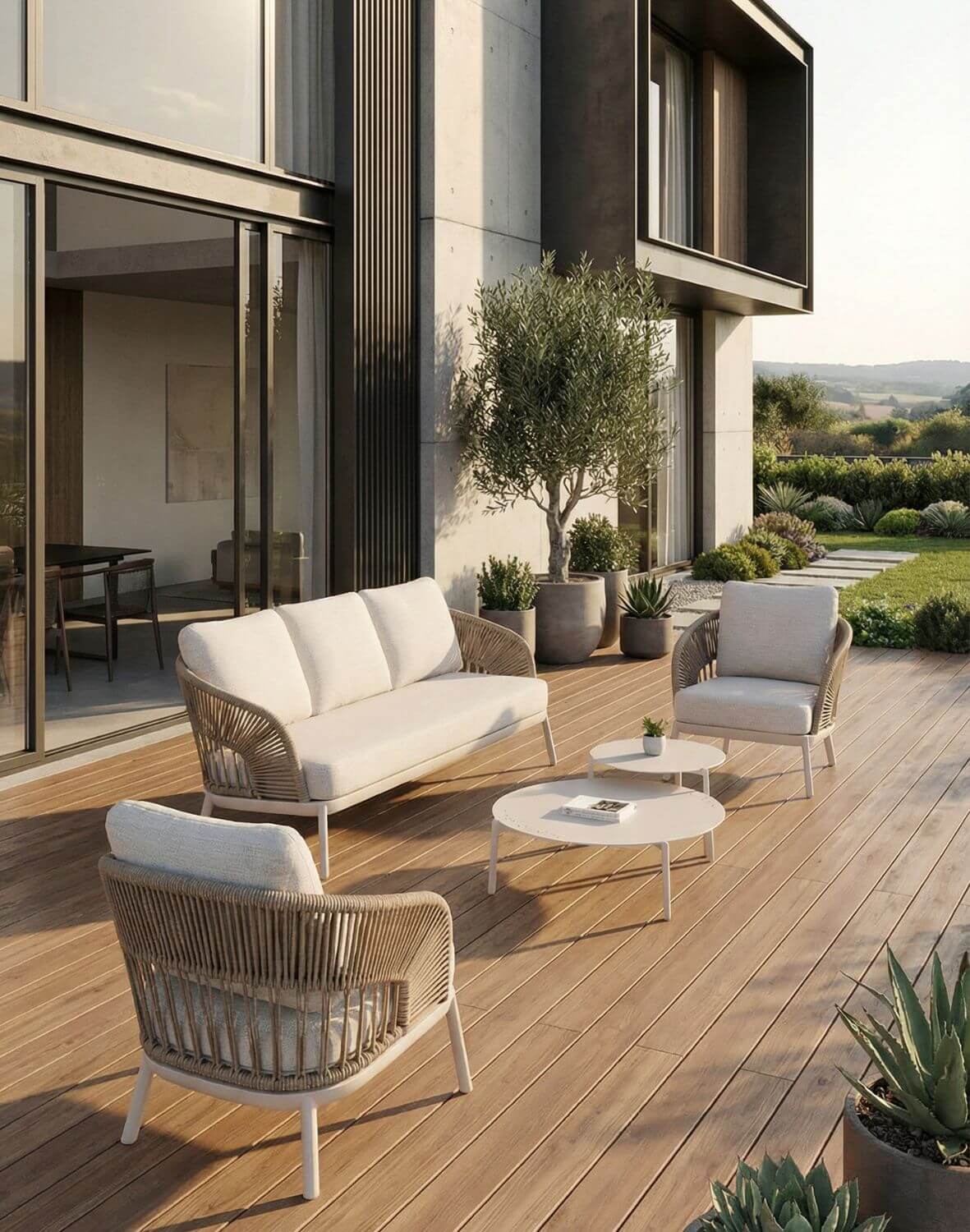 zestaw ogrodowy adora: 3-osobowa sofa, 2 fotele i 2 stoliki