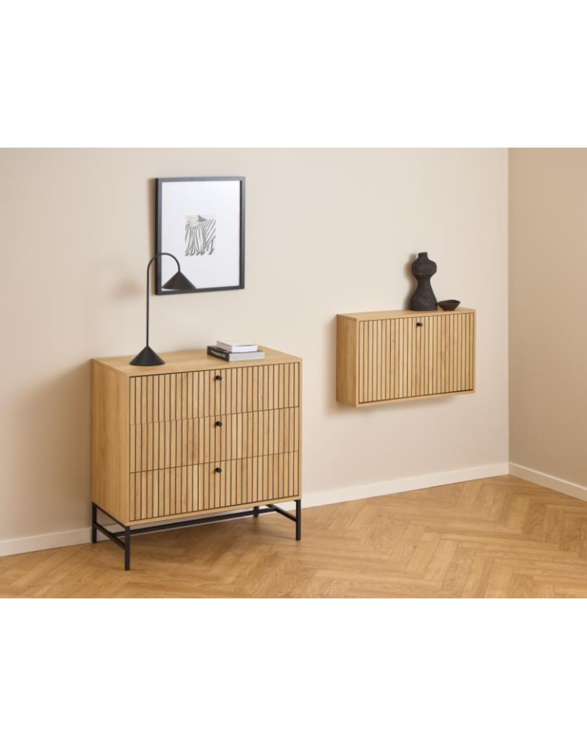 wisząca szafka na buty albany, naturalny dąb (05862)