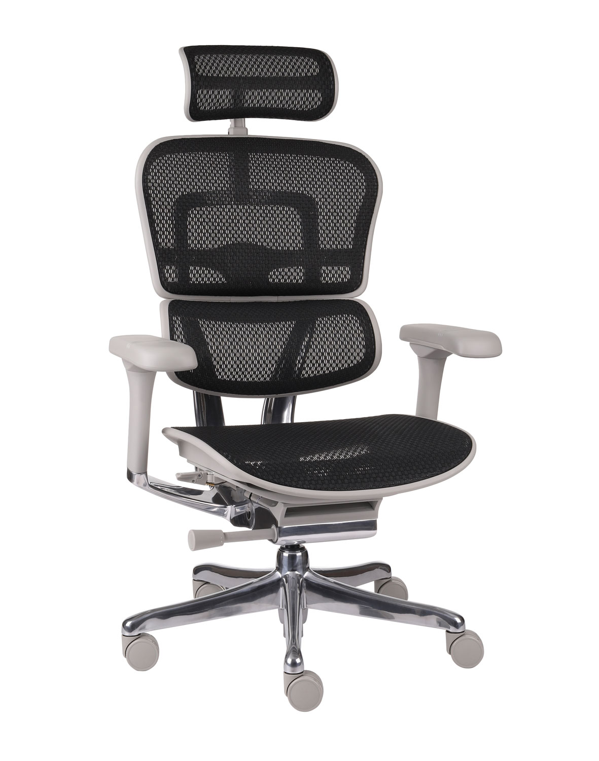 Fotel Ergohuman 2 Luxury + Biurko regulowane Alto 102 Black