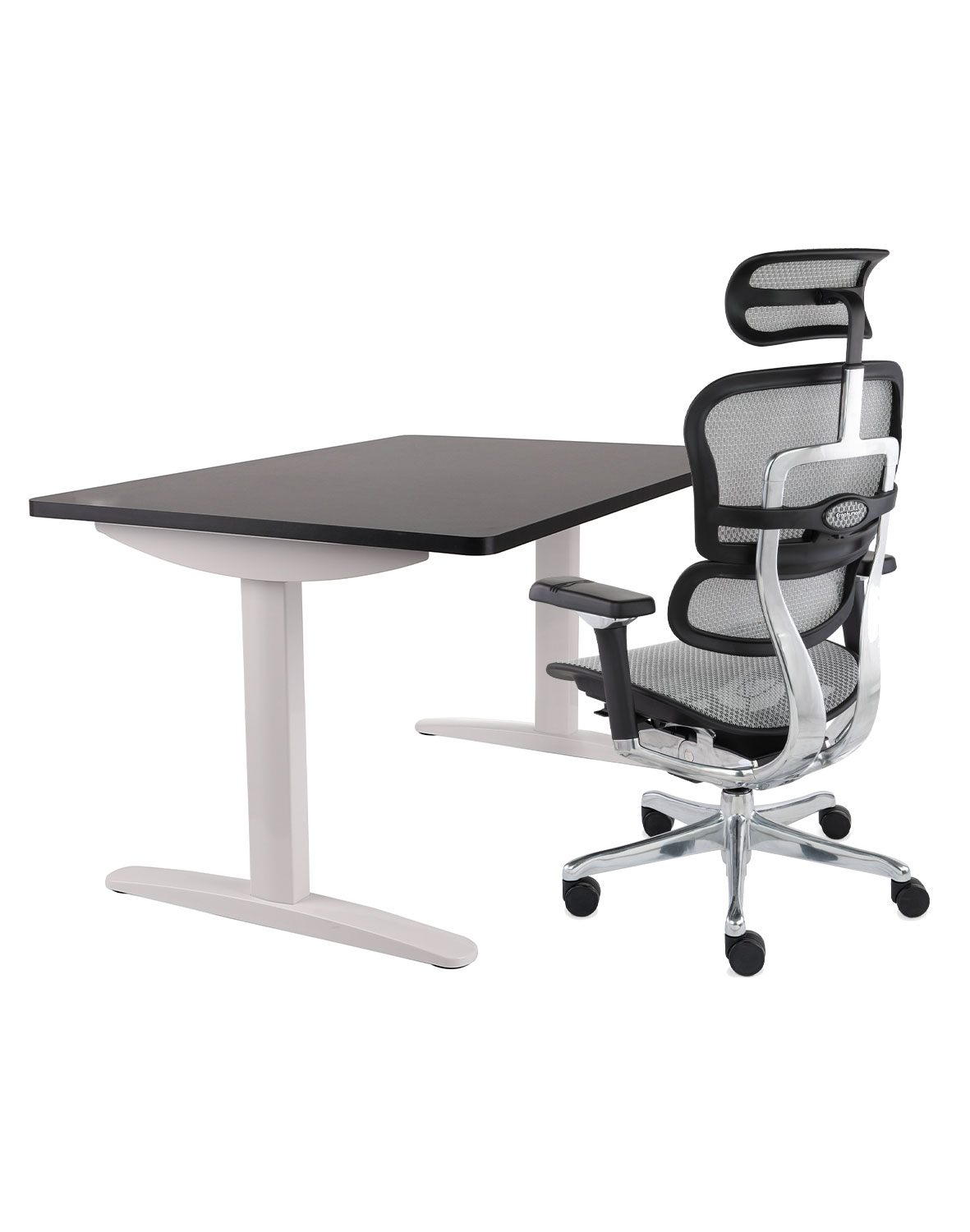 Ergohuman 2 Luxury + Biurko regulowane Alto 102 White