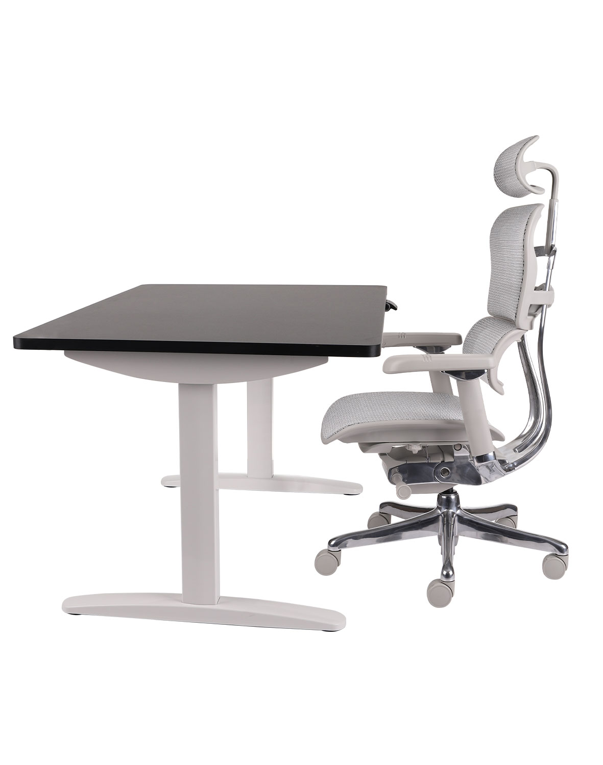 Ergohuman 2 Luxury + Biurko regulowane Alto 102 White