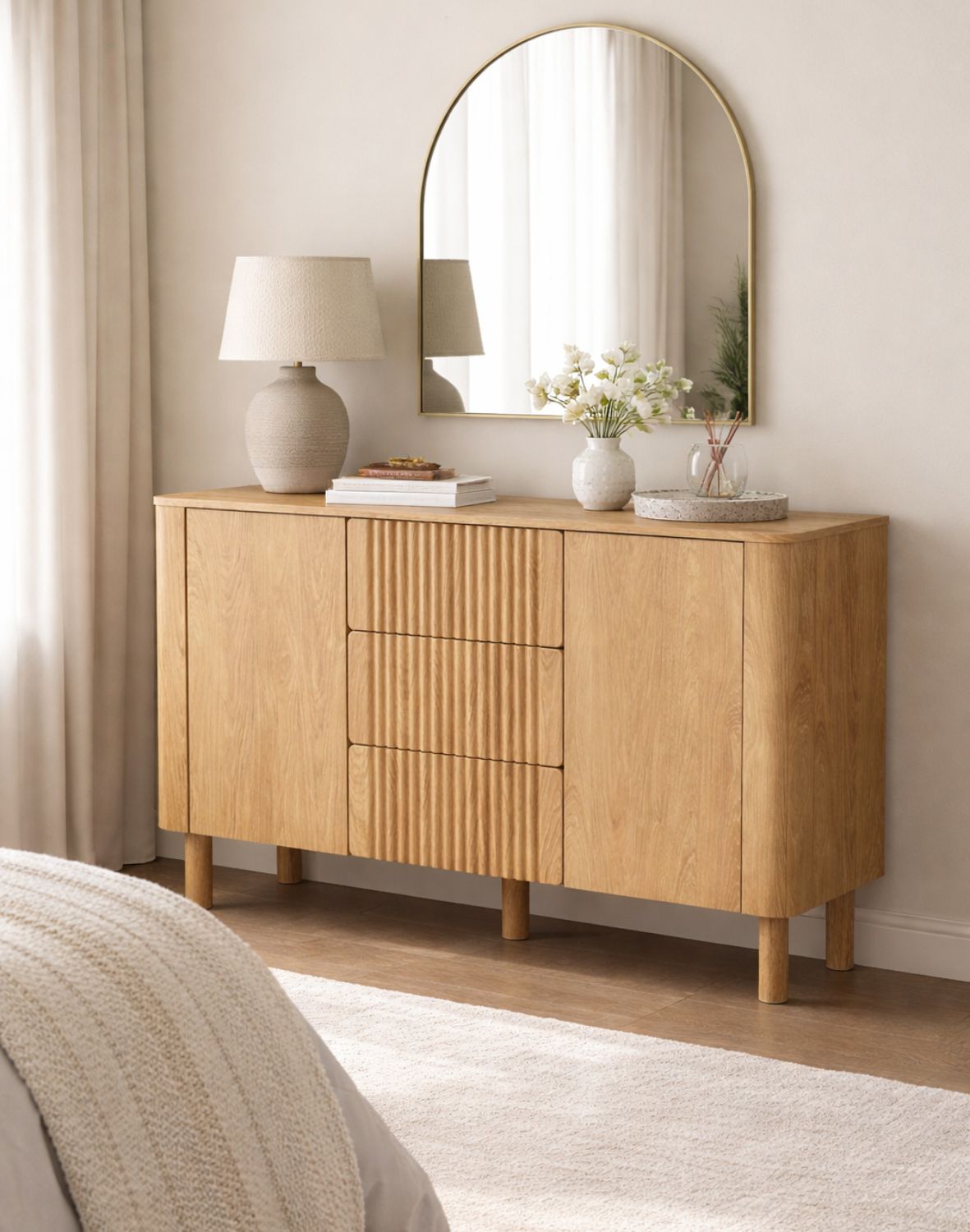 komoda z szufladami arango km-1 150x85 cm, dąb hikora