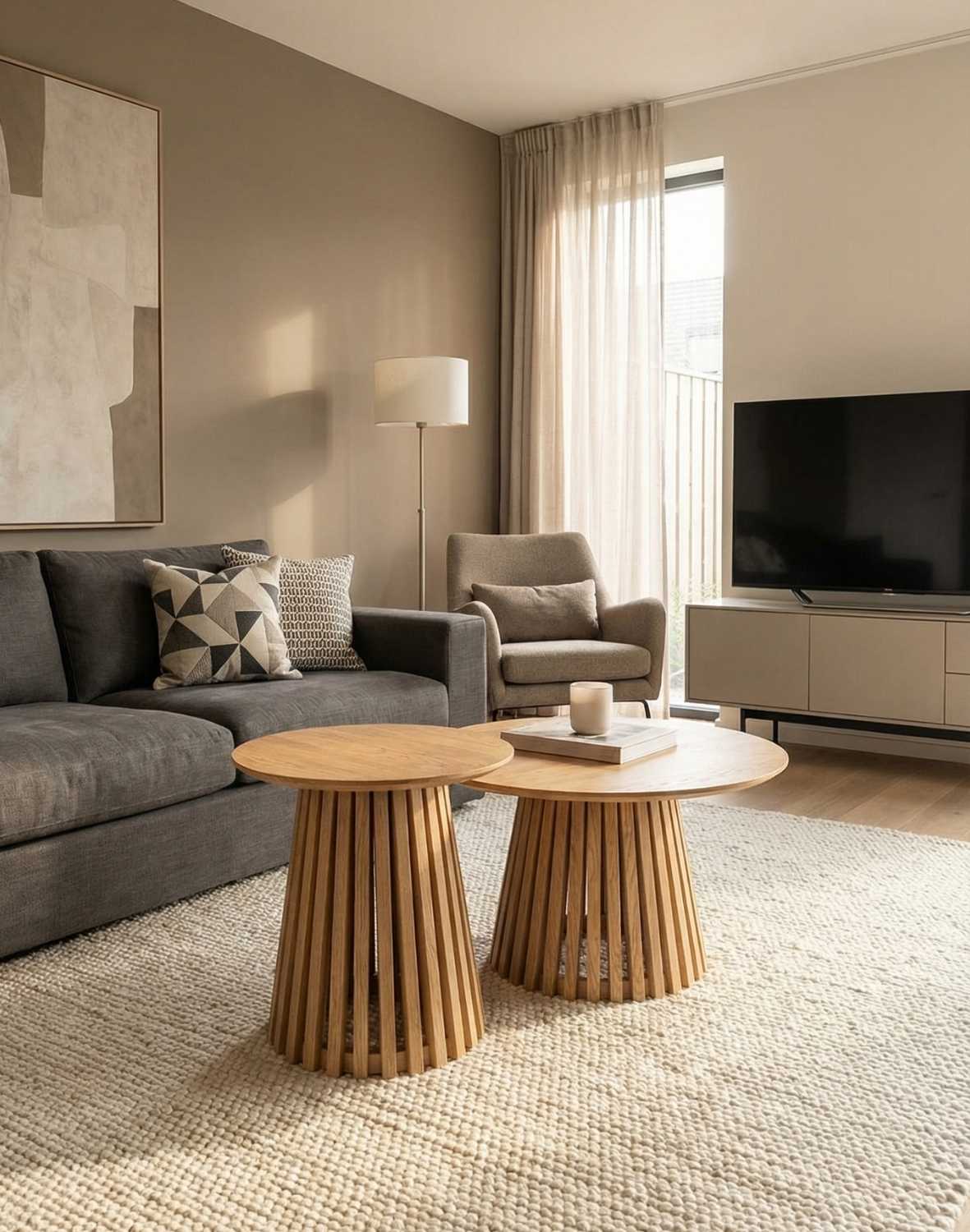 zestaw stolików kawowych arezzo, dziki dąb