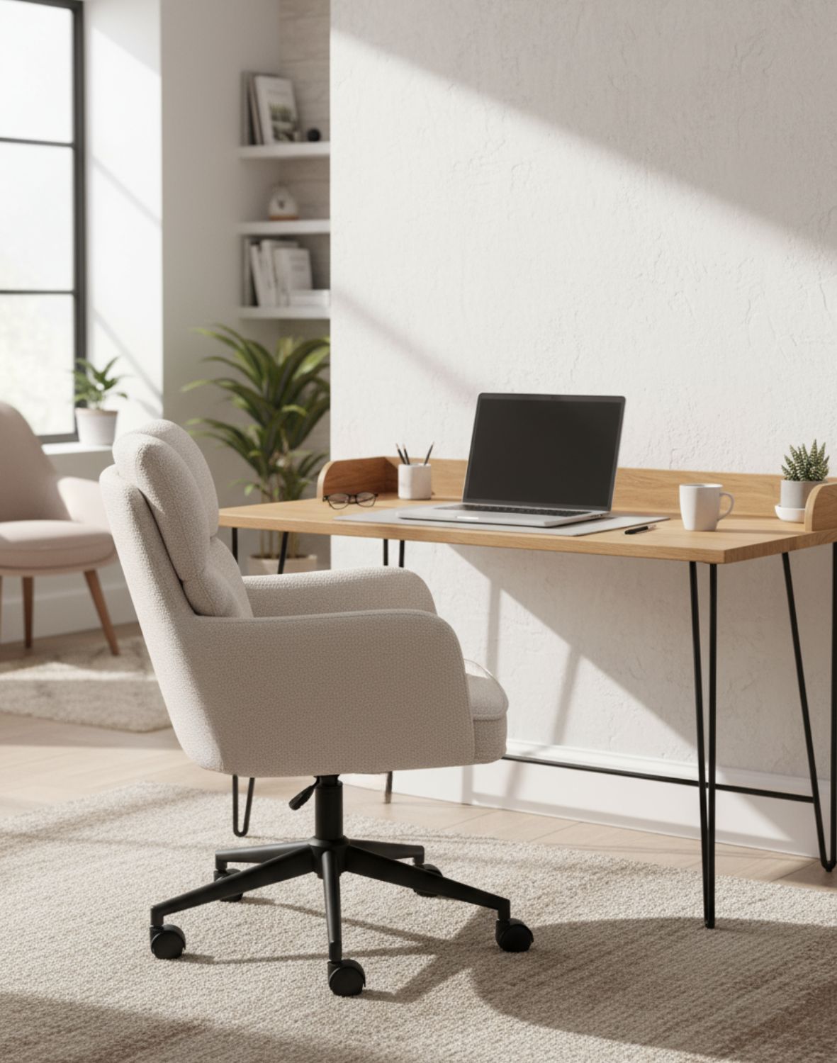 krzesło biurowe aria, regulowane, obrotowe, beżowe