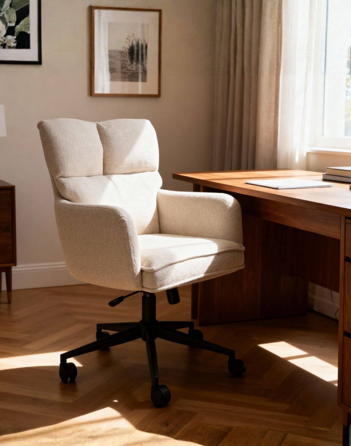 krzesło biurowe aria, regulowane, obrotowe, beżowe