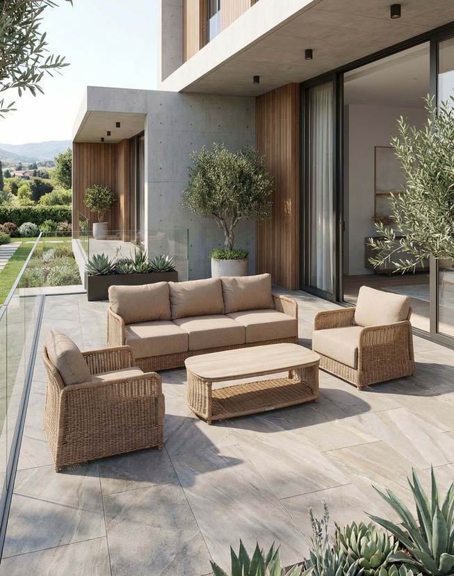 zestaw ogrodowy aruba: sofa, fotele, stolik kawowy