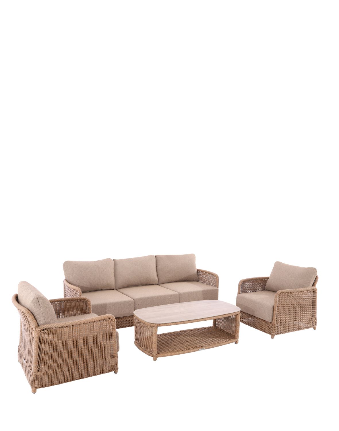 zestaw ogrodowy aruba: sofa, fotele, stolik kawowy