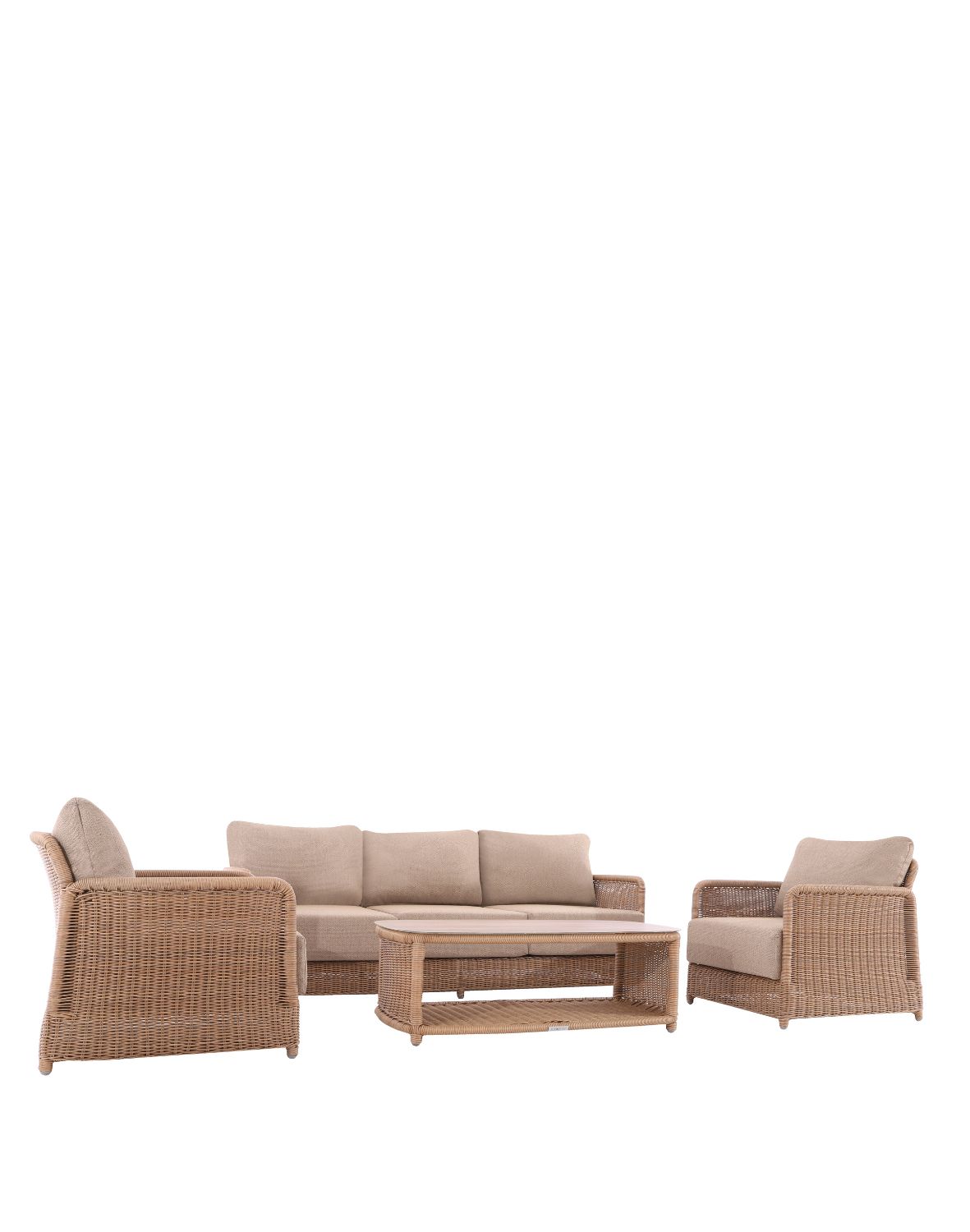 zestaw ogrodowy aruba: sofa, fotele, stolik kawowy