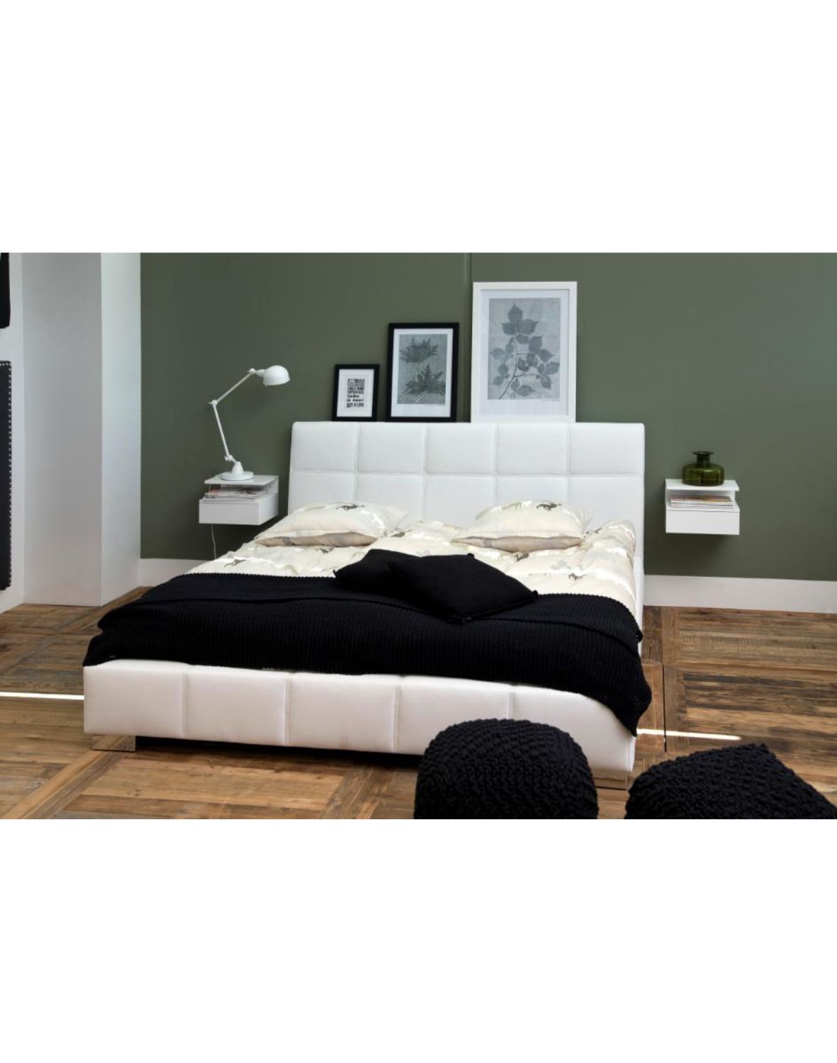 szafka nocna wisząca ashlan, biały (05875)