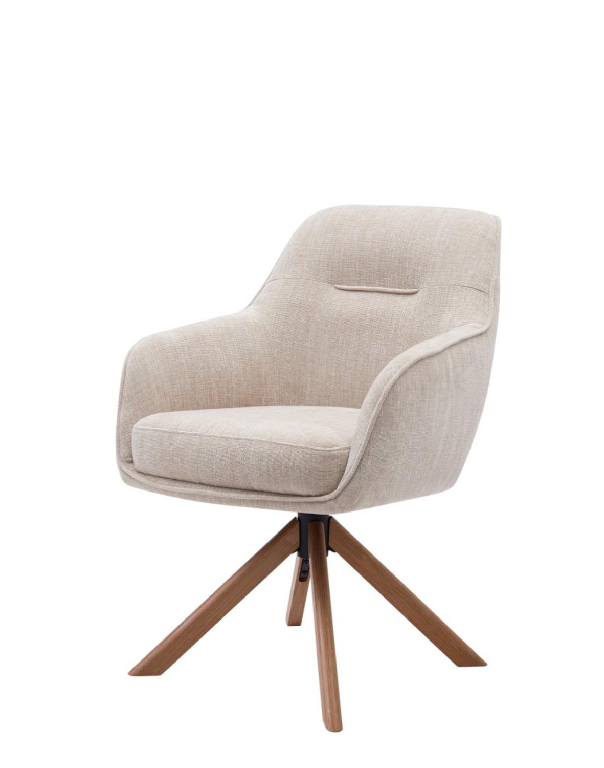 krzesło obrotowe do jadalni avola, beżowe, drewniane nogi (53250004)