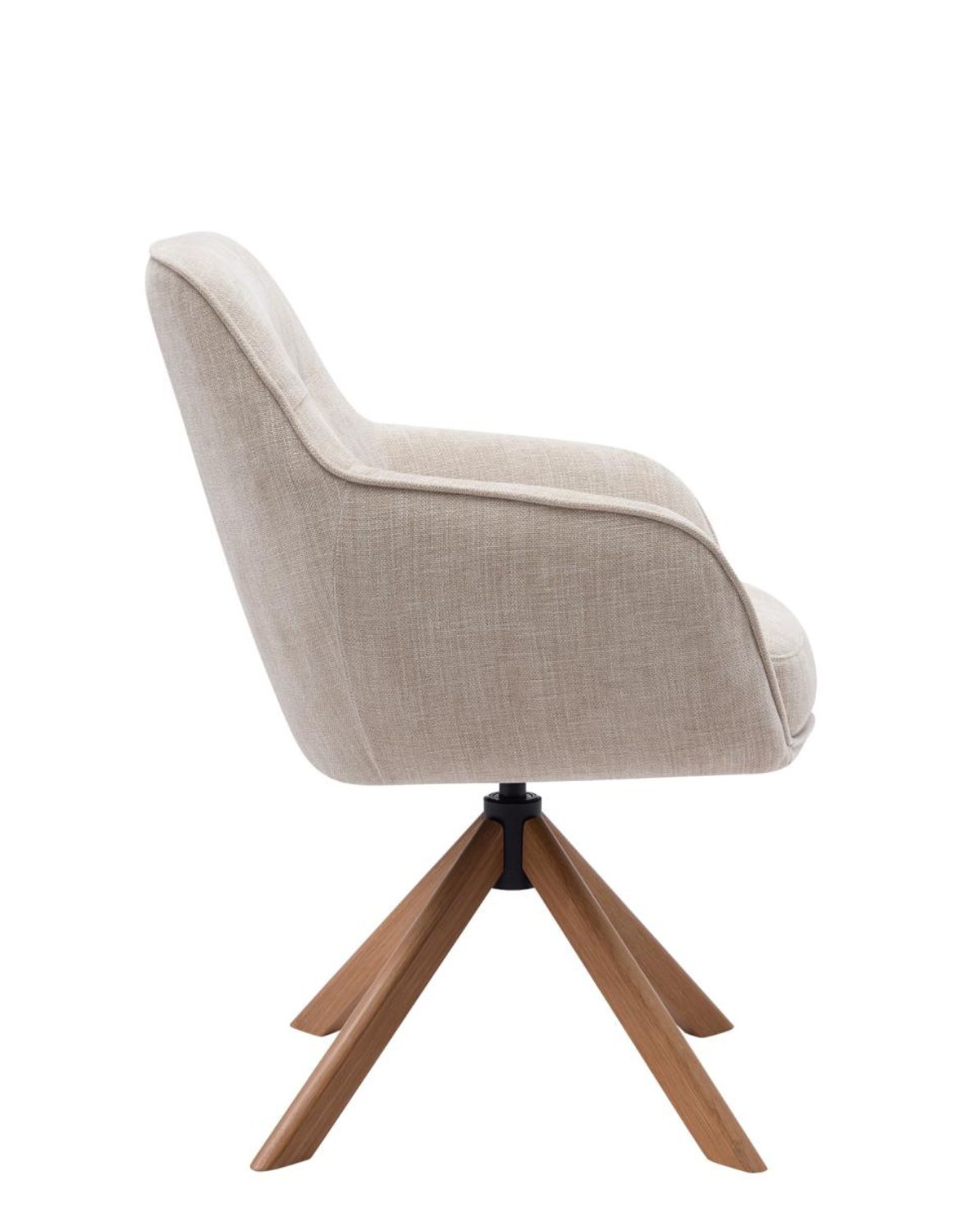 krzesło obrotowe do jadalni avola, beżowe, drewniane nogi (53250004)