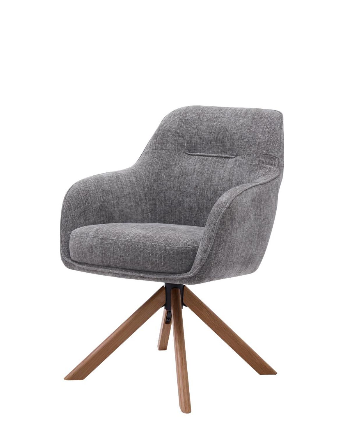 krzesło obrotowe do jadalni avola, szare, drewniane nogi (53250003)
