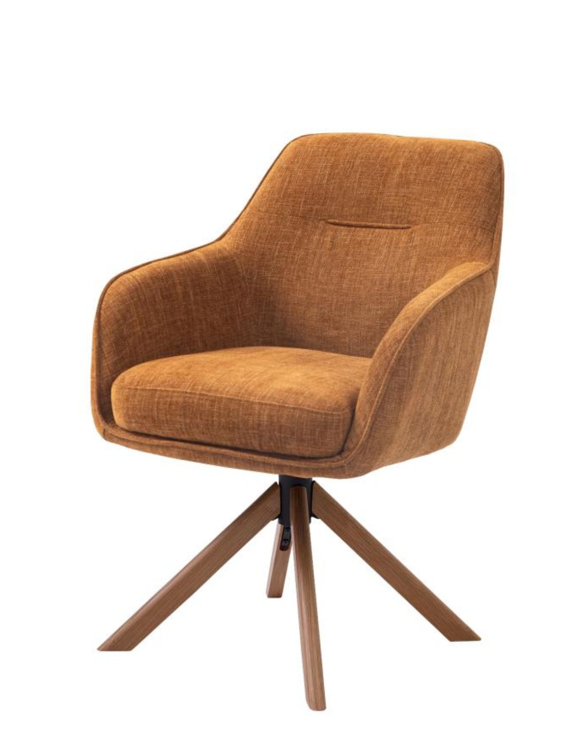 krzesło obrotowe do jadalni avola, rude, drewniane nogi (53250002)