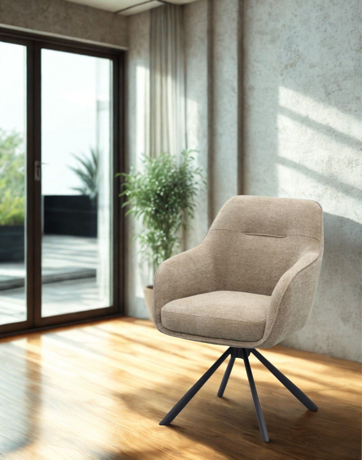 krzesło obrotowe do jadalni avola, chenille taupe (51140008)