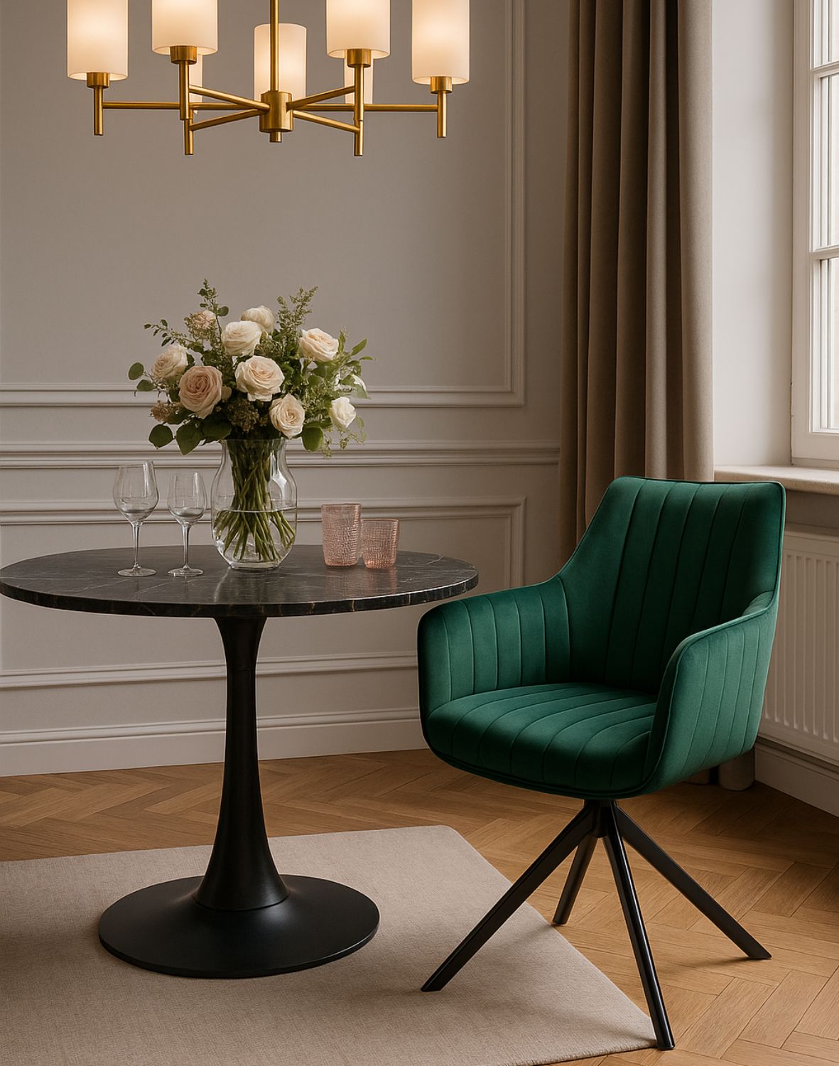 krzeslo azalia velvet zielone