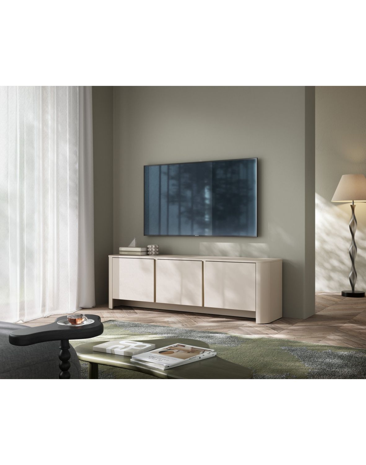 szafka kaszmir pod telewizor bari rtv168 ze złotą listwą