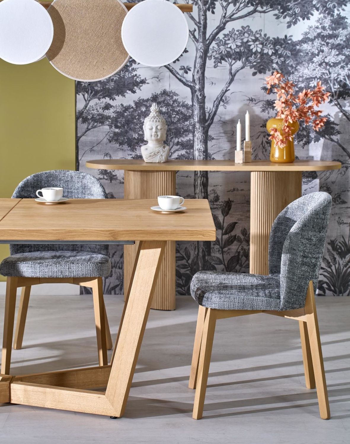 krzesło do jadalni basso, szare, drewno bukowe dąb naturalny