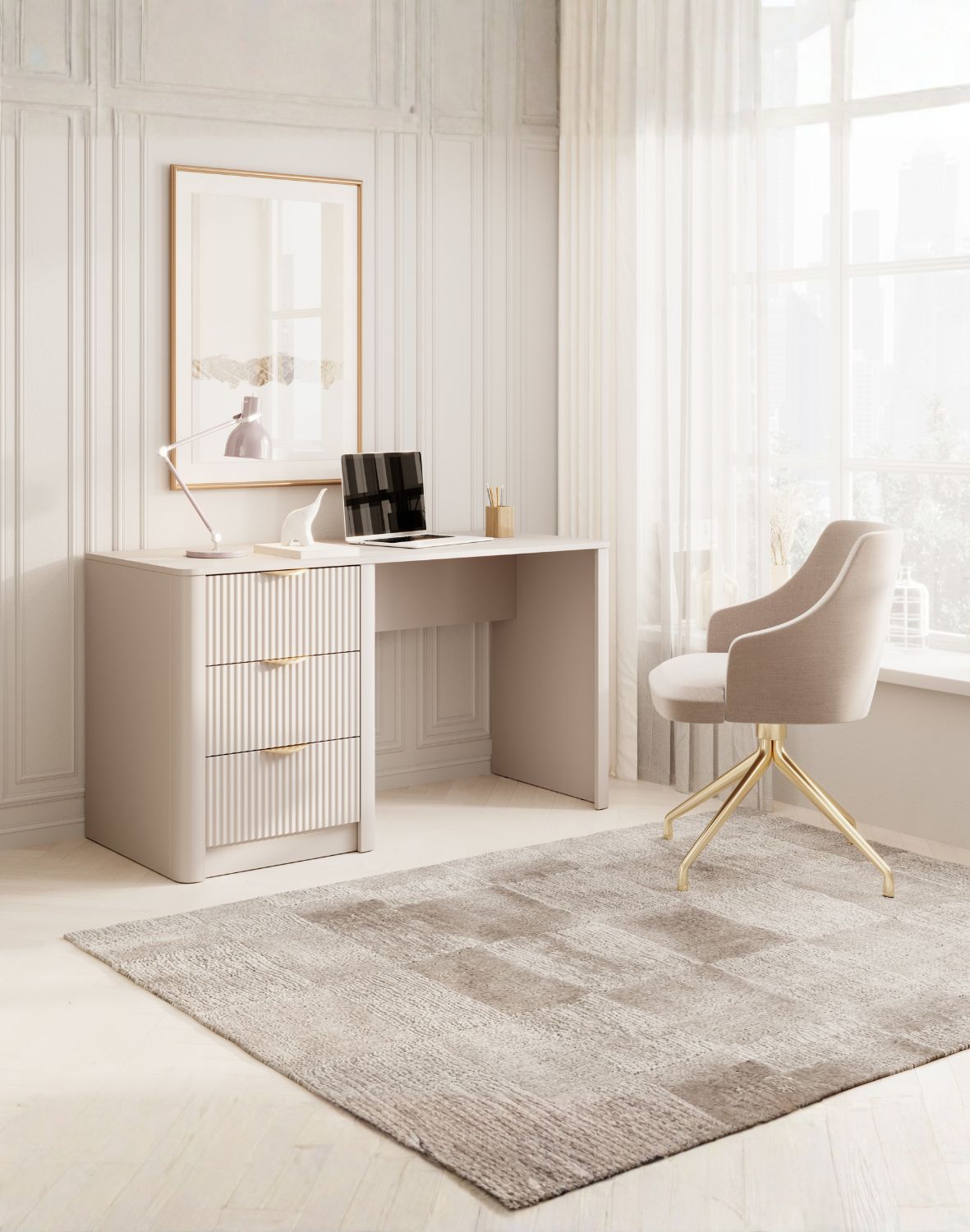 beżowe biurko lante n