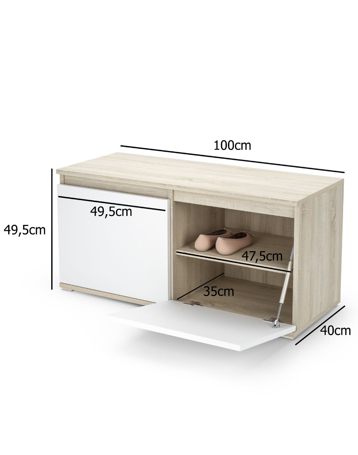 biała garderoba do przedpokoju z siedziskiem szafą i lustrem emi 32