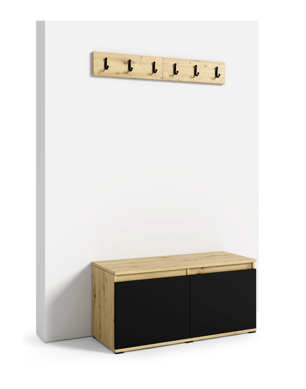 biała garderoba do przedpokoju z siedziskiem szafą i lustrem emi 32