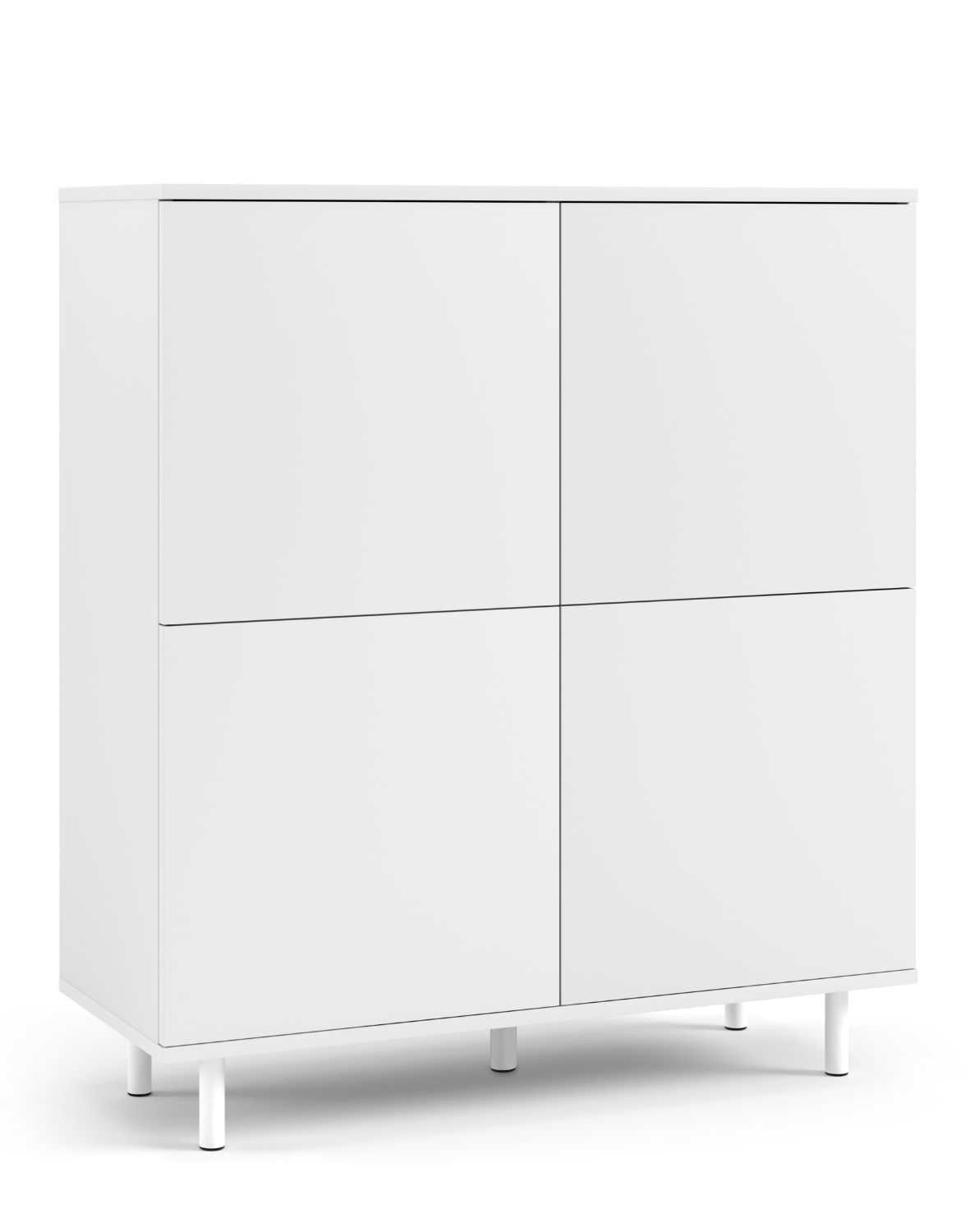 biała komoda logan 4d na nóżkach