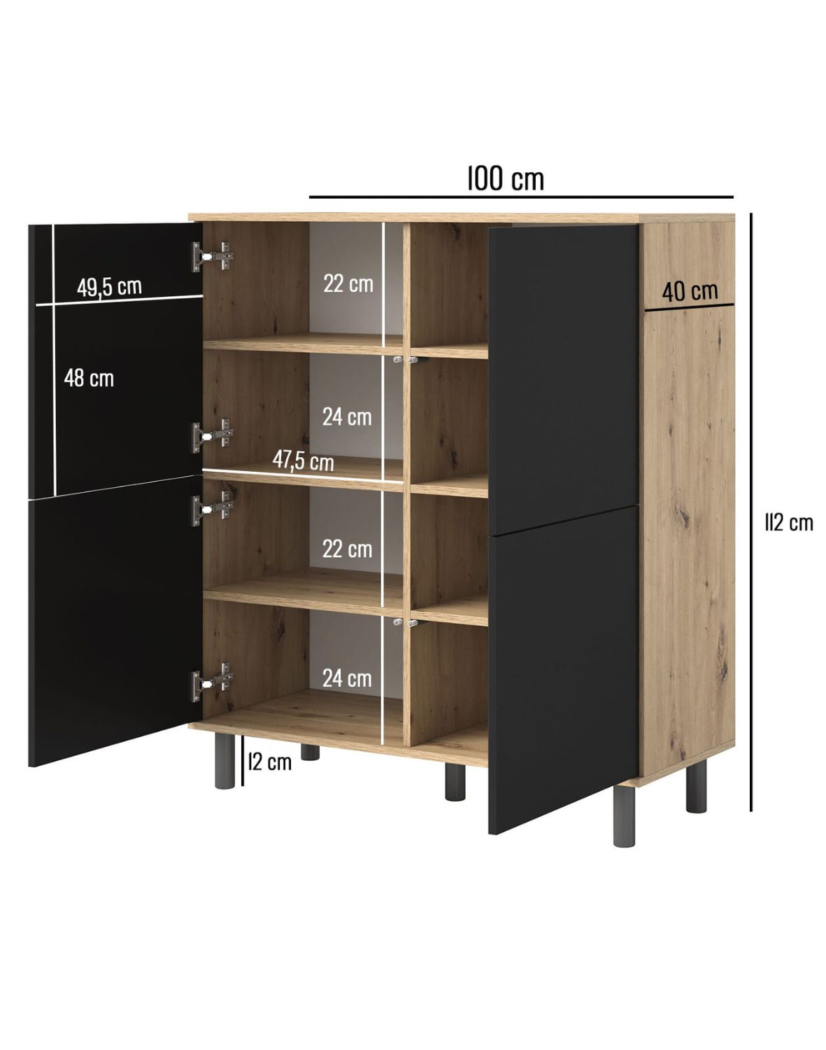 biała komoda logan 4d na nóżkach