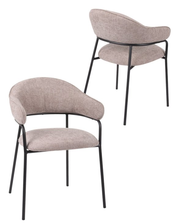 Krzesło do jadalni z podłokietnikami Bianca, szare (3368) - OUTLET