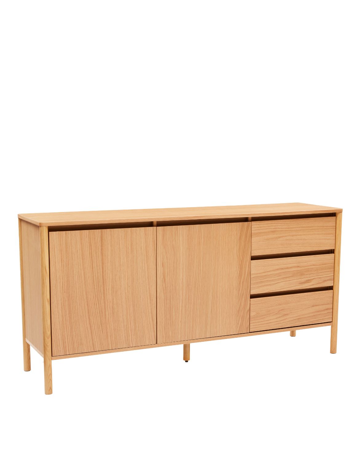 komoda Blair 160 cm, naturalny dąb, 3 szuflady i szafka (SB01)