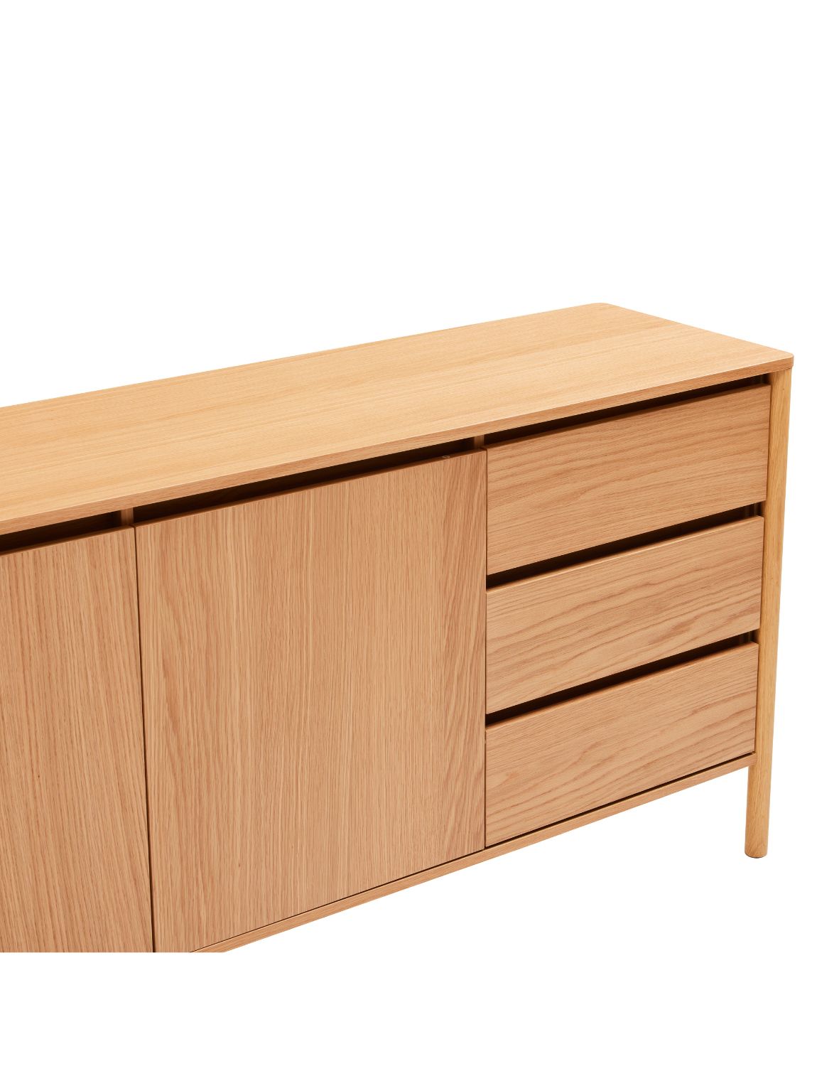 komoda Blair 160 cm, naturalny dąb, 3 szuflady i szafka (SB01)