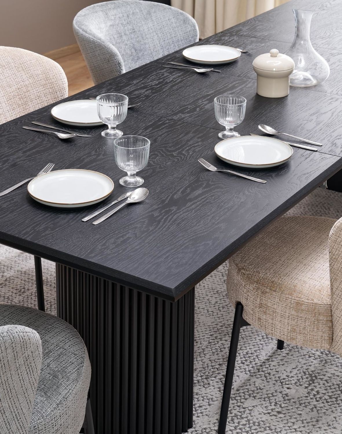 stół rozkładany bolero (160–250x90 cm), czarny