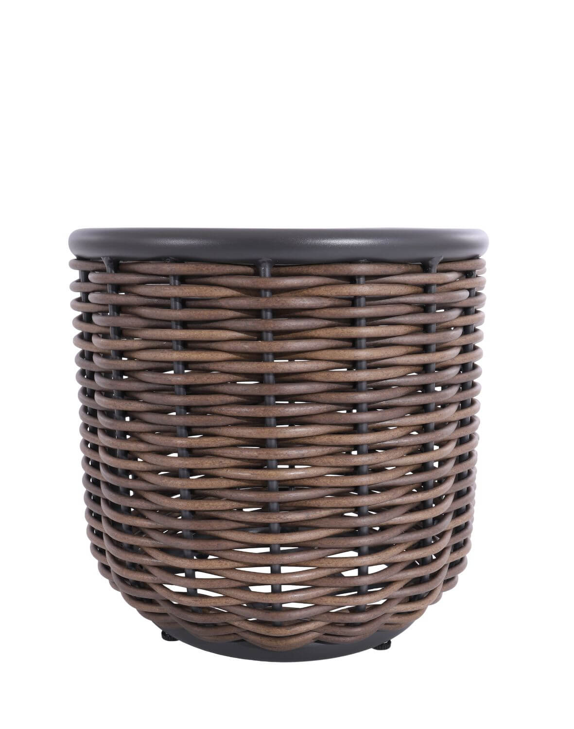 donica ogrodowa duża z technorattanu borneo, antracytowa