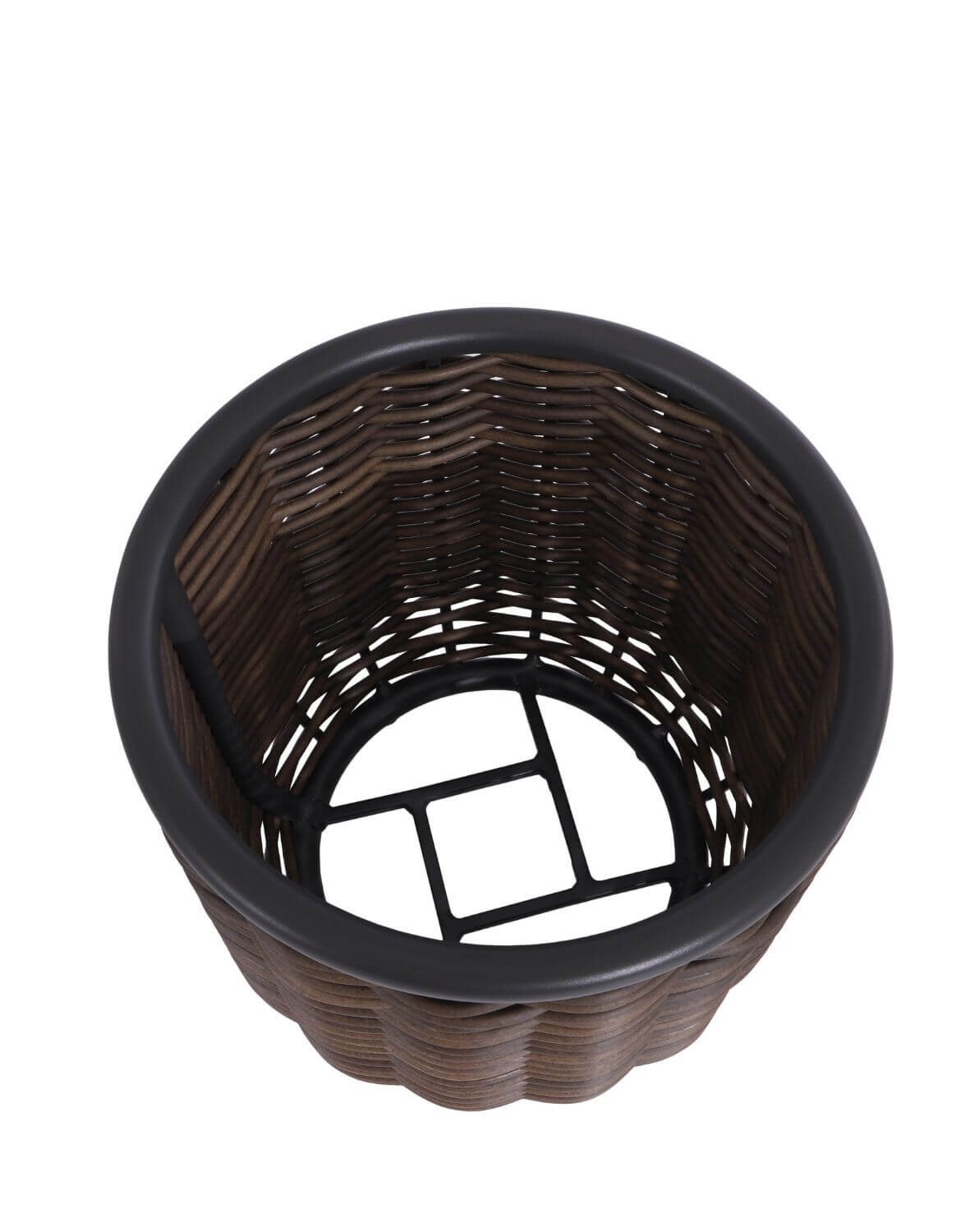 donica ogrodowa duża z technorattanu borneo, antracytowa