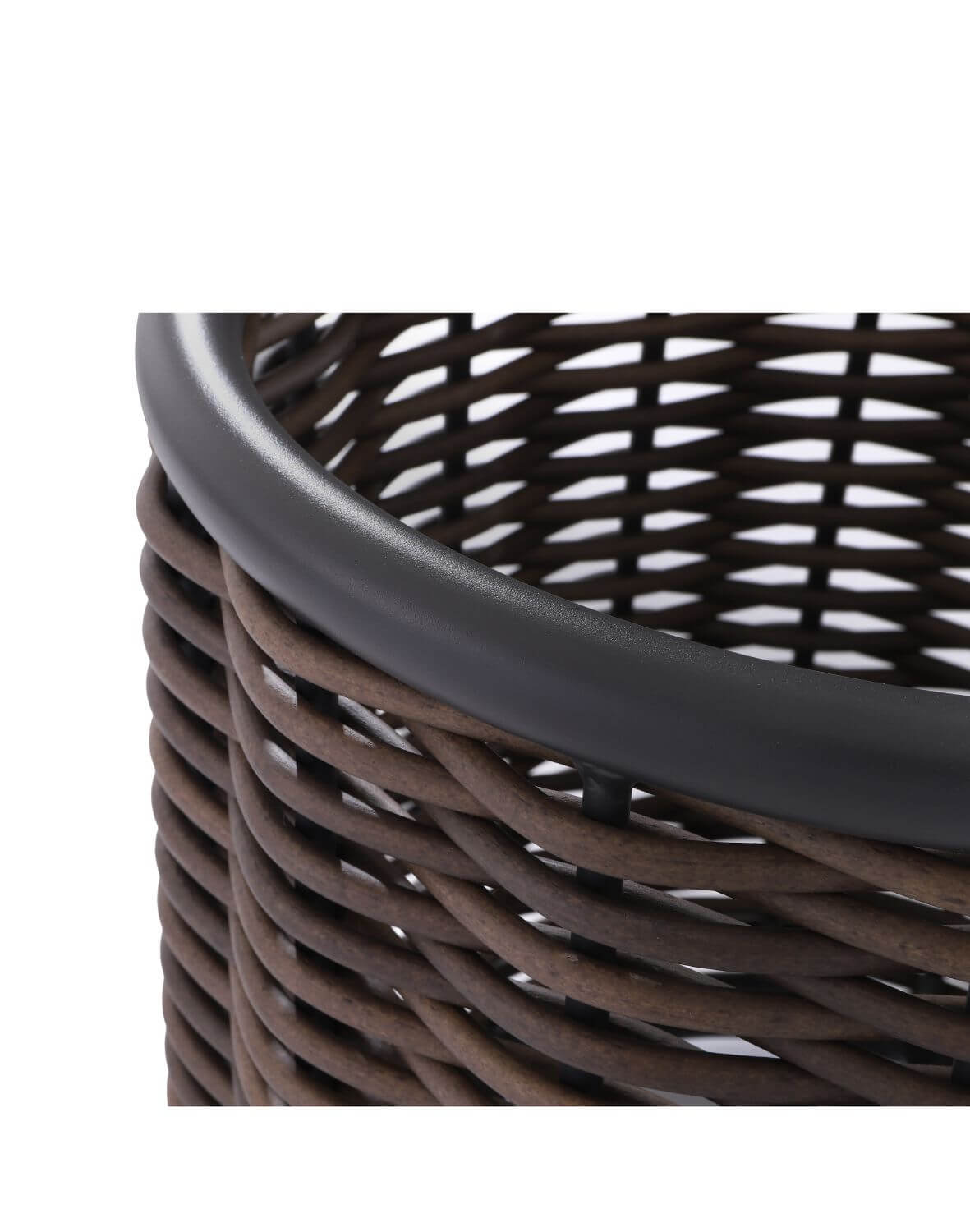 donica ogrodowa duża z technorattanu borneo, antracytowa