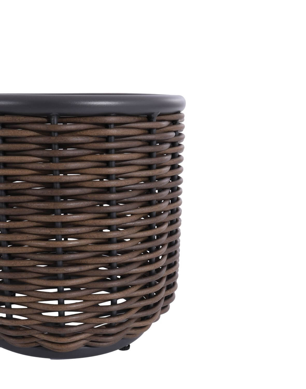 donica ogrodowa duża z technorattanu borneo, antracytowa