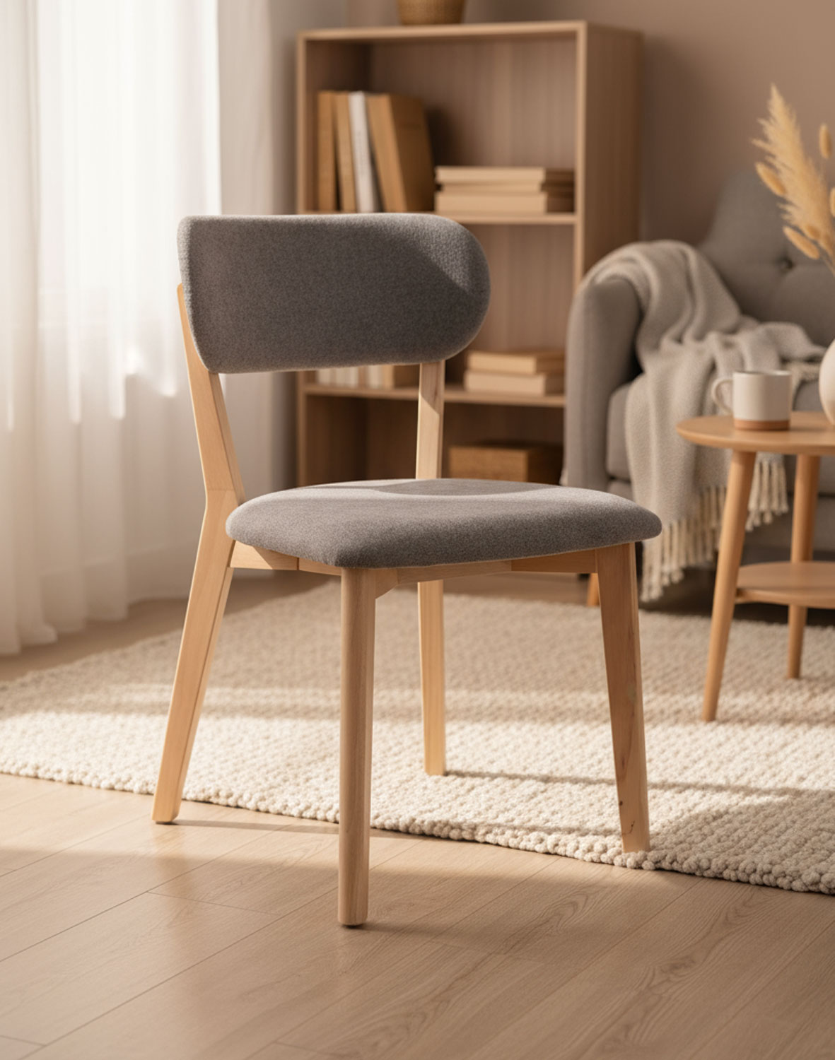 Krzesło do jadalni Boston, drewniane, szare