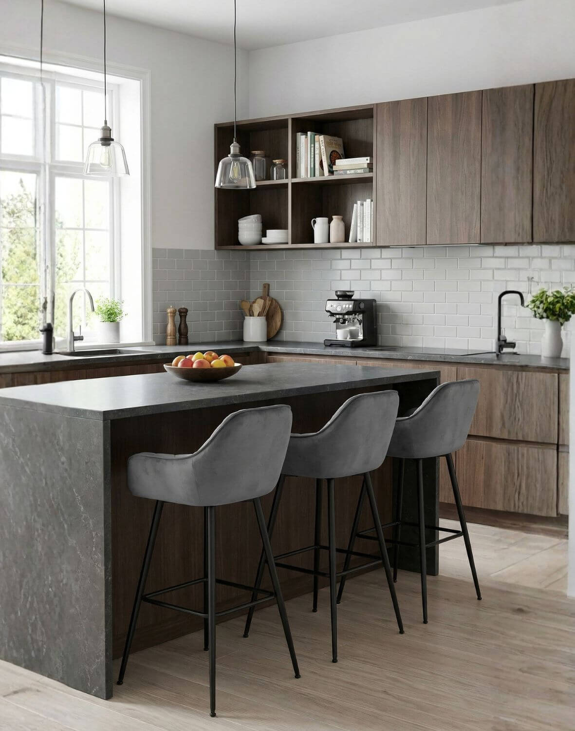 hoker tapicerowany brooke, ciemnoszary (90452)