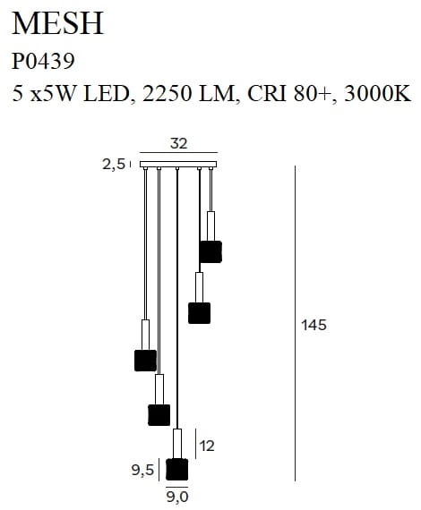 Lampa wisząca Mesh PO439