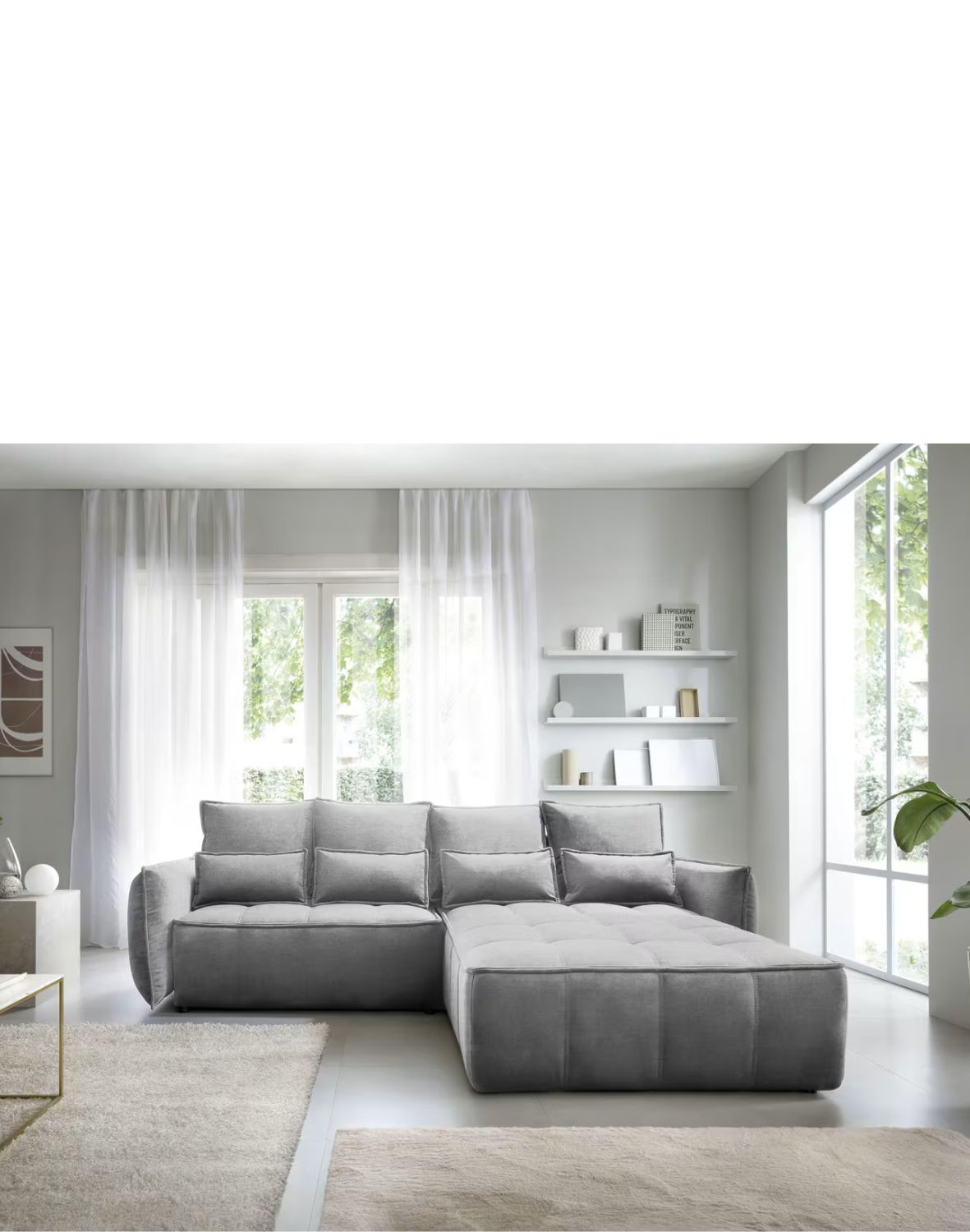 narożnik campo z funkcją spania i pojemnikiem, nowoczesny design