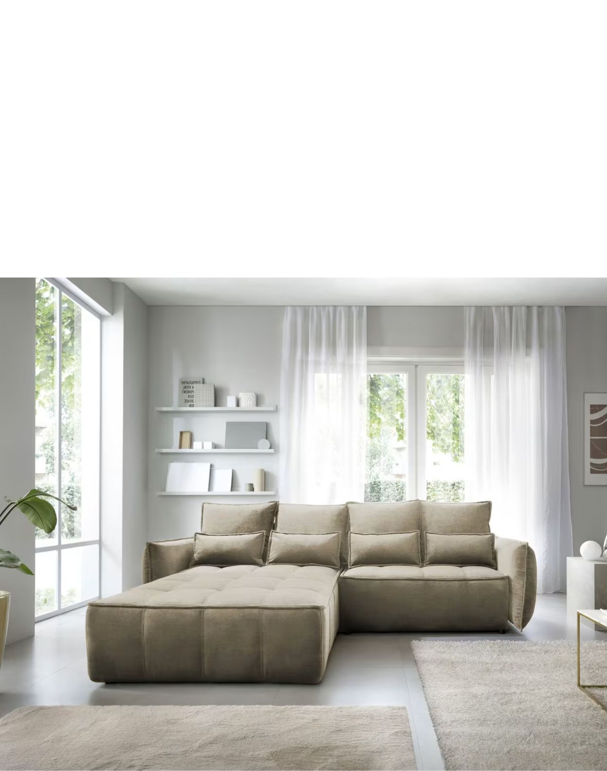 narożnik campo z funkcją spania i pojemnikiem, nowoczesny design