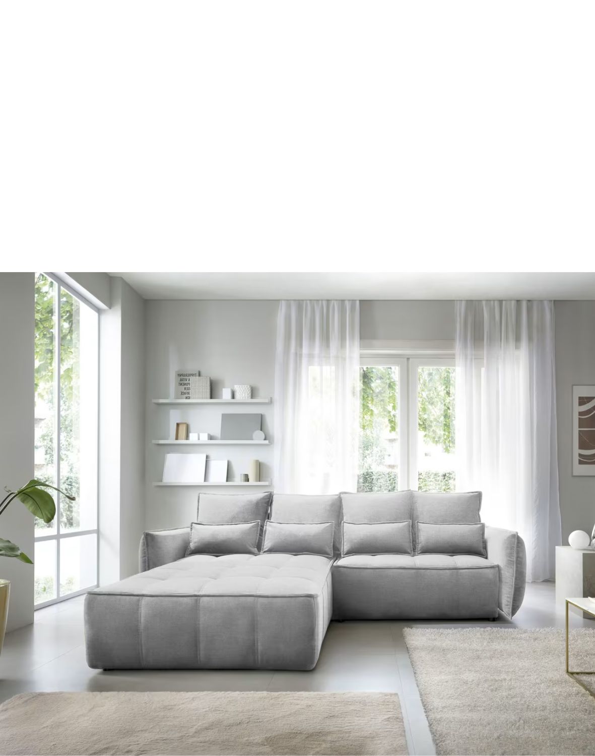 narożnik campo z funkcją spania i pojemnikiem, nowoczesny design
