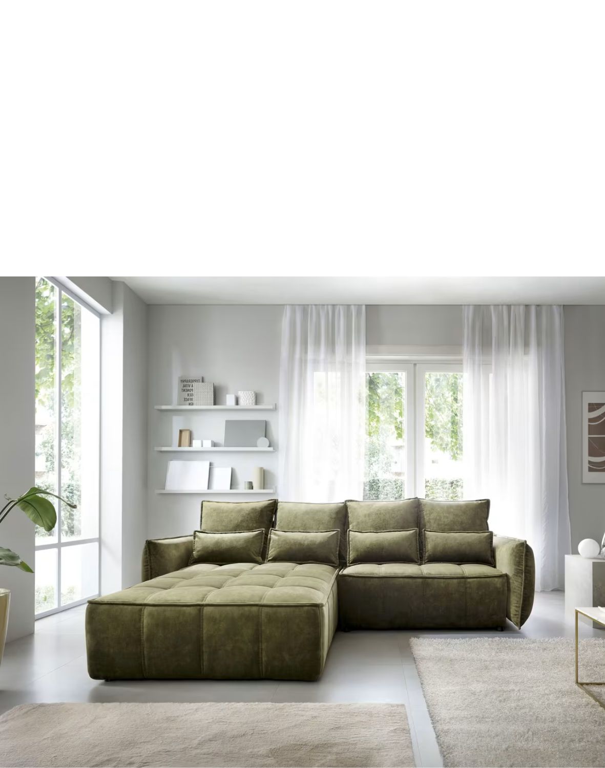 narożnik campo z funkcją spania i pojemnikiem, nowoczesny design