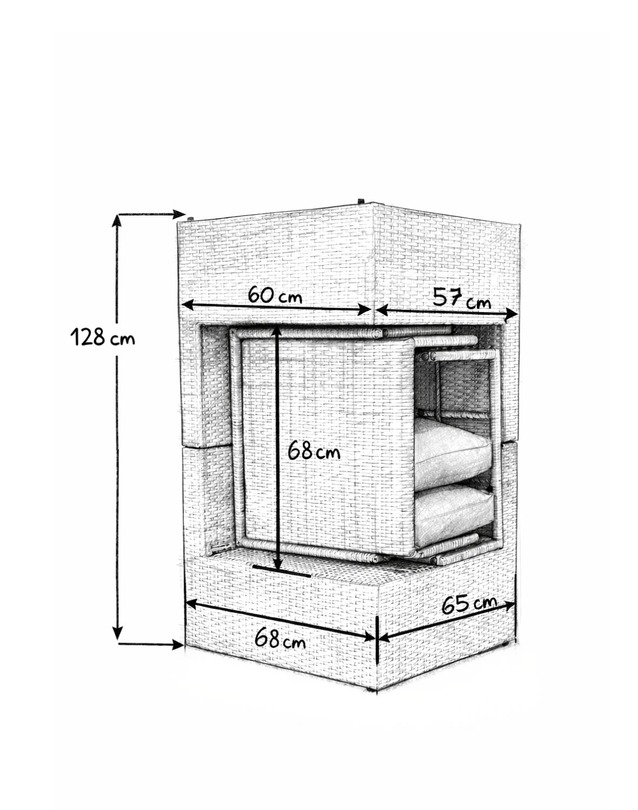 zestaw ogrodowy capri, technorattan, modułowy, brązowo-szary