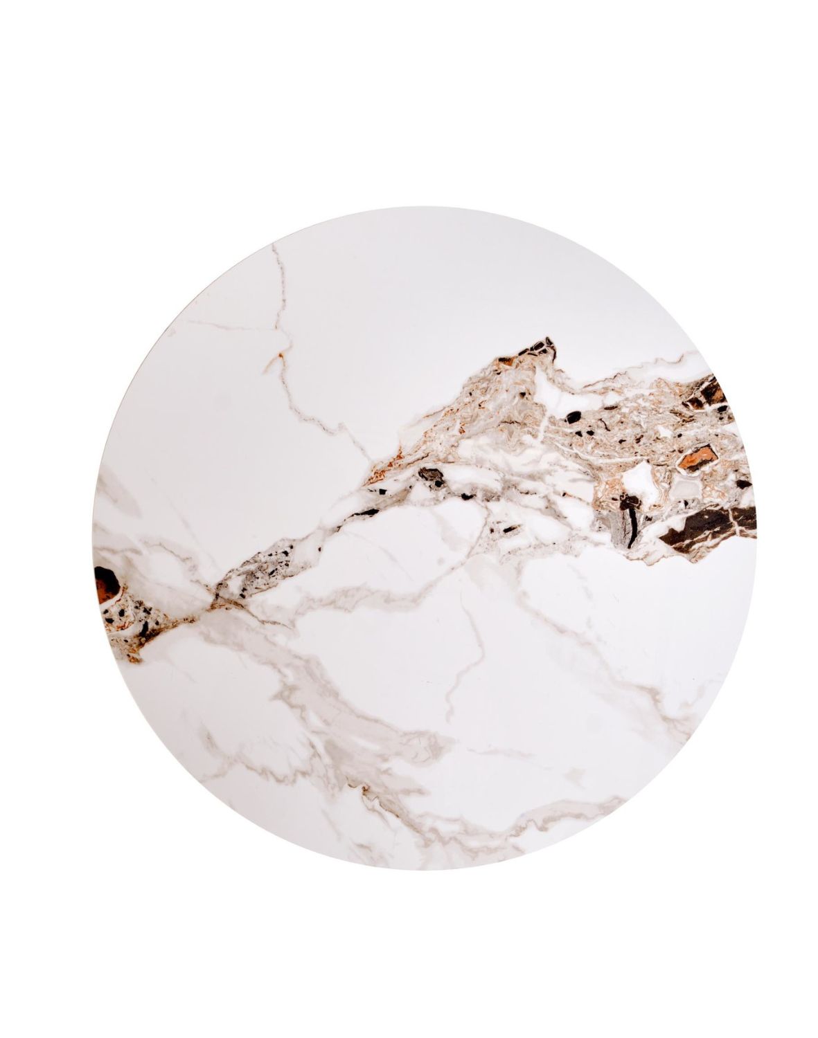 stolik kawowy okrągły orzechowy carina, marmur